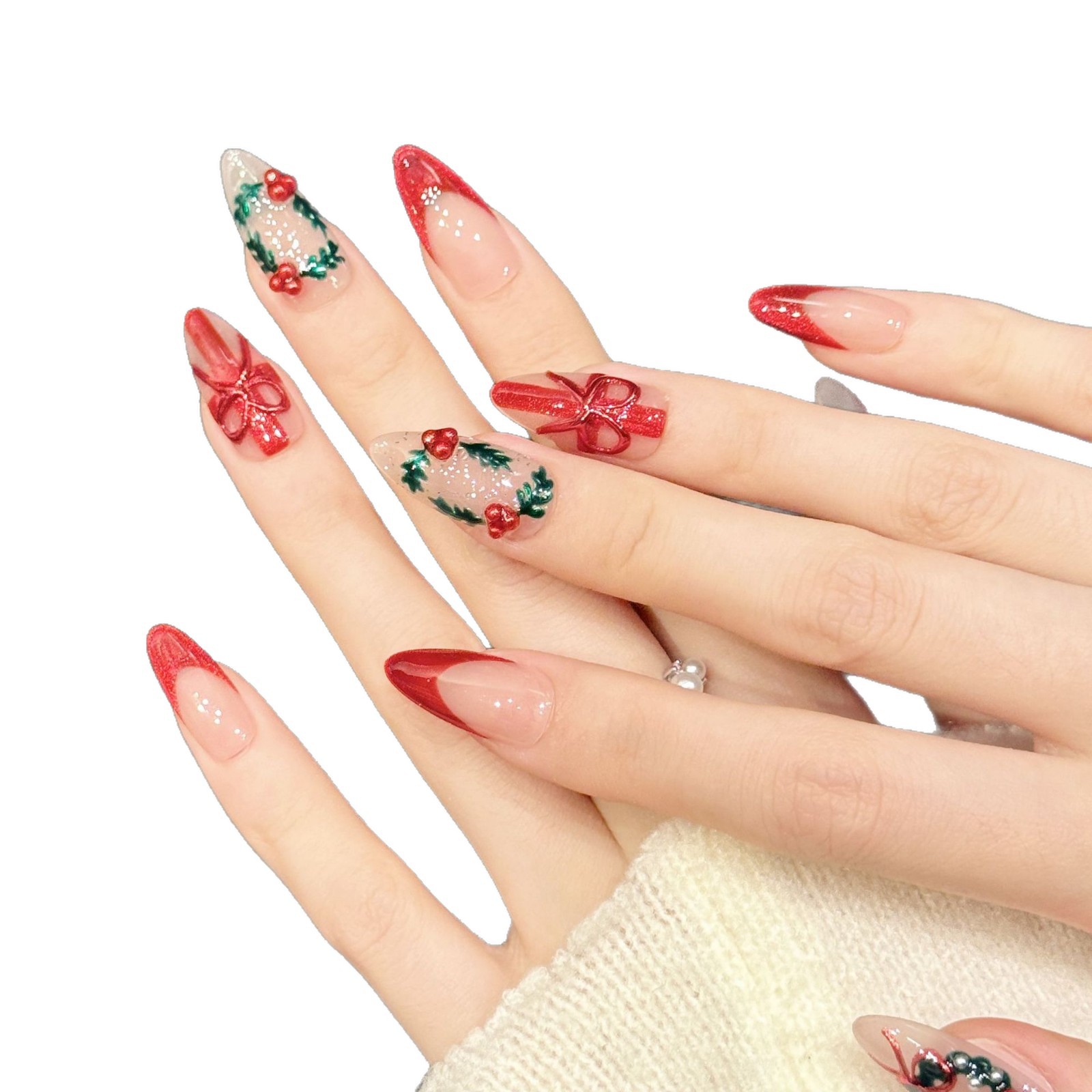 10 Adet Noel Kırmızı Nude Orta - Nail Art Press On incelemesi ve fiyatı