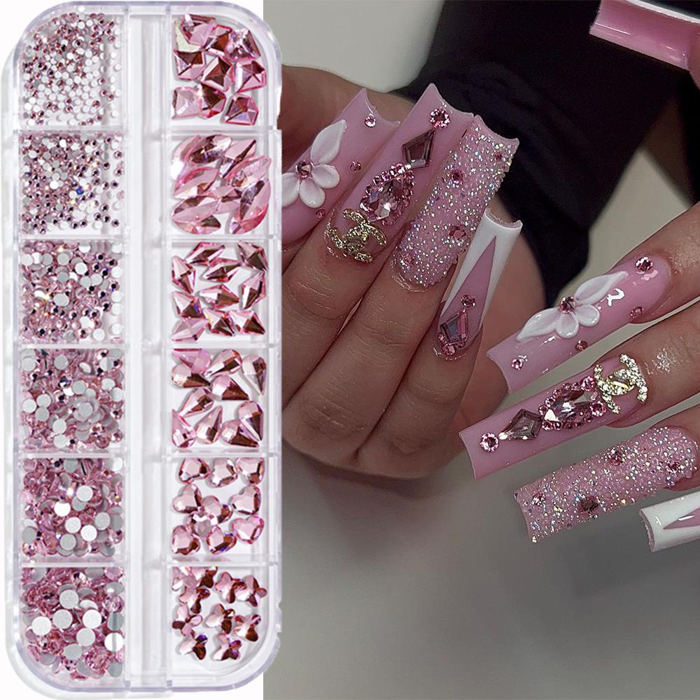 12 Bölmeli 3D Pembe Tırnak Süs - Nail Art Valentines Day incelemesi ve fiyatı