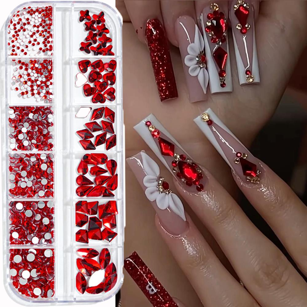 12 Bölmeli 3D Pembe Tırnak Süs - Nail Art Valentines Day incelemesi ve fiyatı